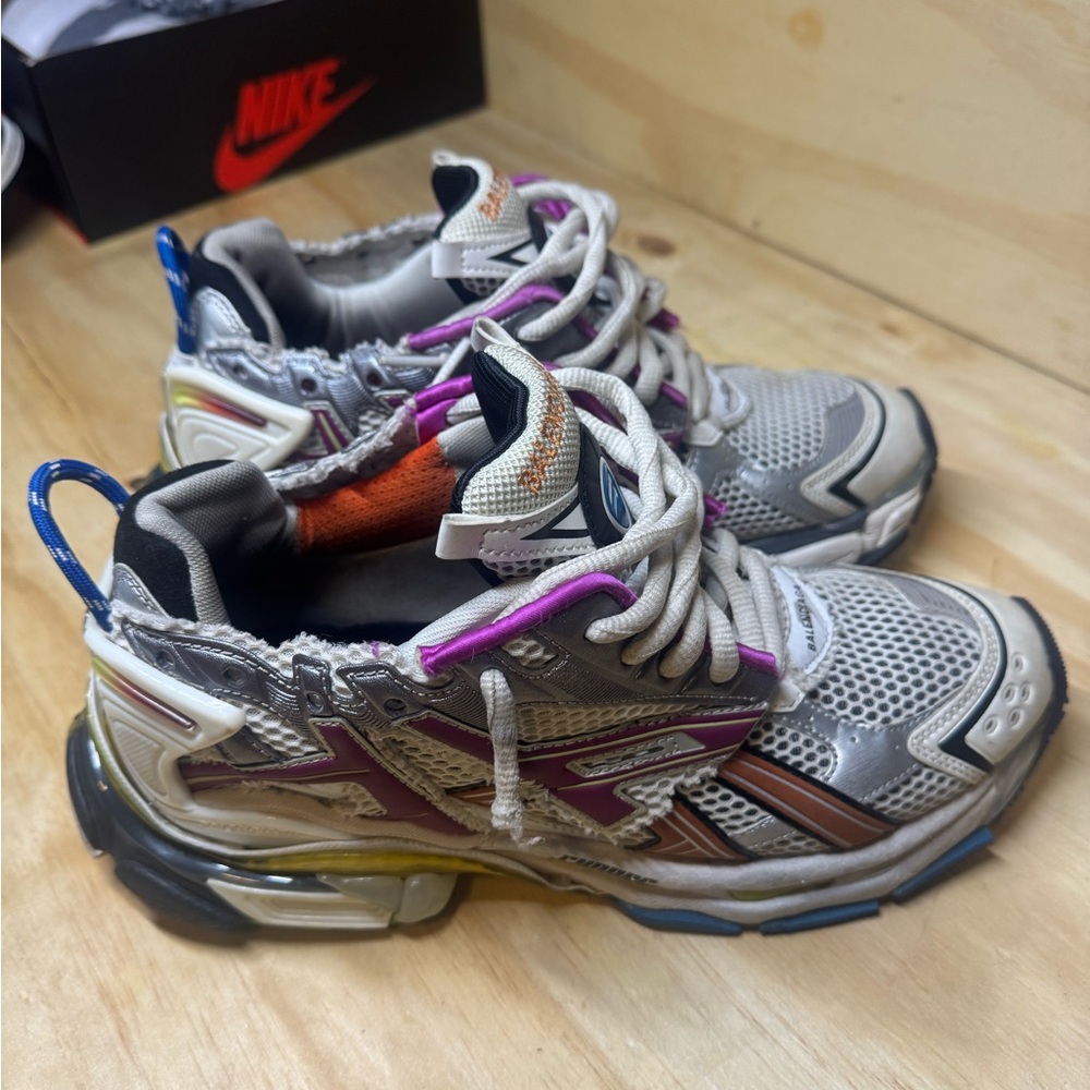 Nike Gray and Purple Men's Sneakers